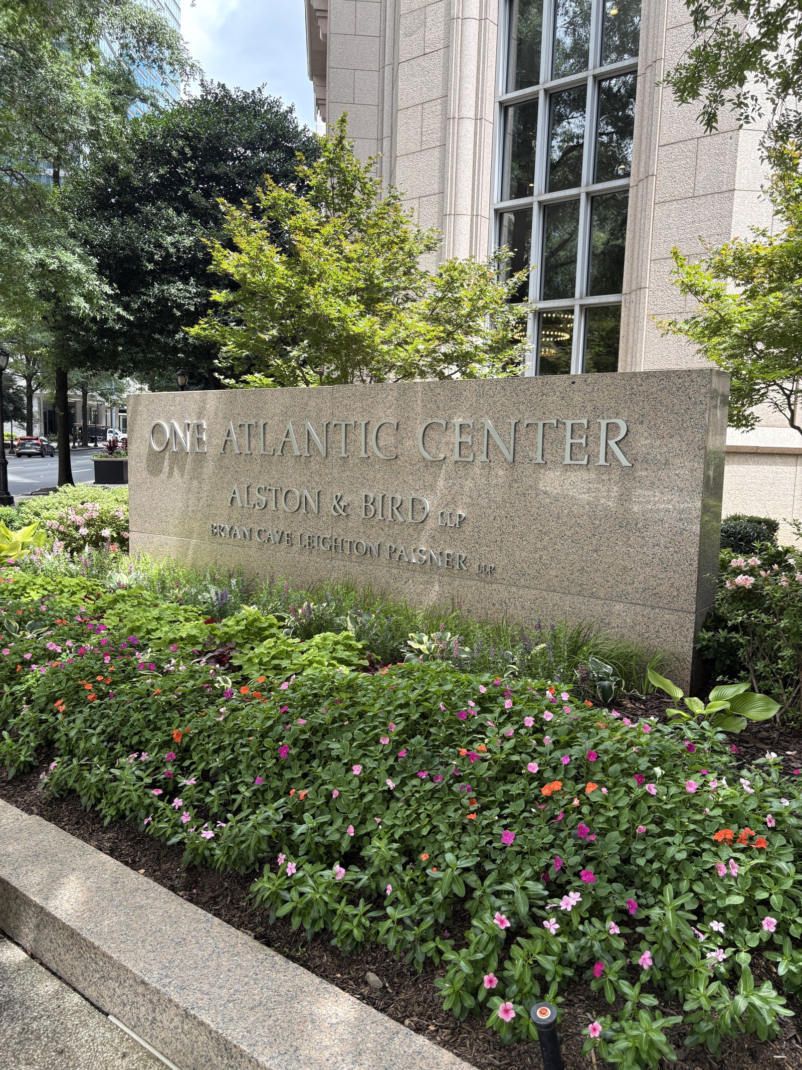 One Atlantic Center monument signage at the entrance in Midtown Atlanta